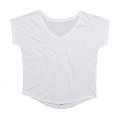 Dames T-shirt V Hals Loose Fit Mantis M147 White